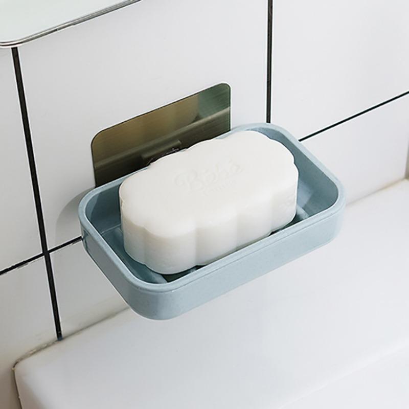 Double-layer Draining Soap Box Wall-mounted Soap BoxBathroom Seamless Adhesive Soap Box Soap Rack Soap Stand