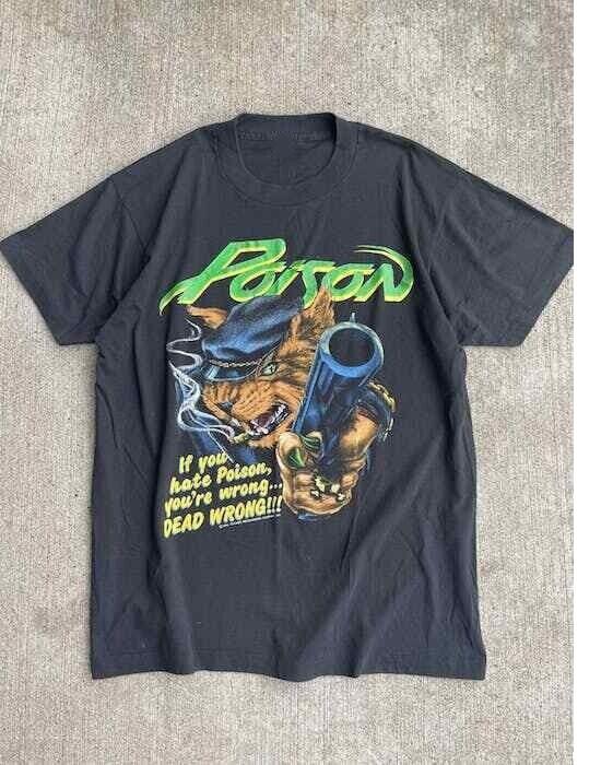 2 sided 1989 Poison Security Shirt gift for fan rock band cotton S