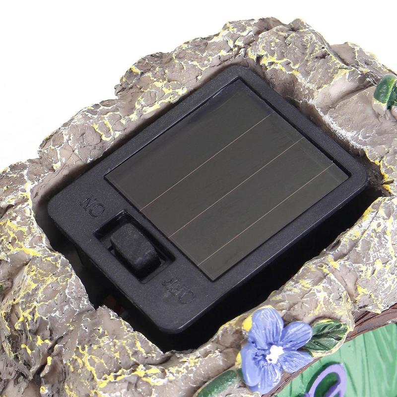 Garden Fairy Door Statue Solar Garden Statue Outdoor Fairy Gate Resin Tree Miniatures With Steps And Open Door Mystical Lighted