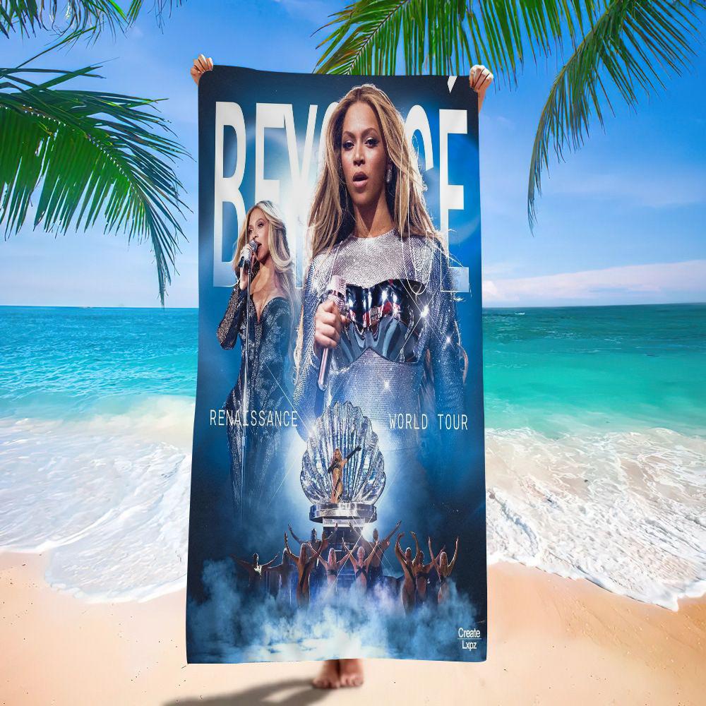 Beyonce Super Singer Microfiber Printed Beach Towel Mountain Climbing Yoga Beach Swimming Running Absorbent Soft Towel