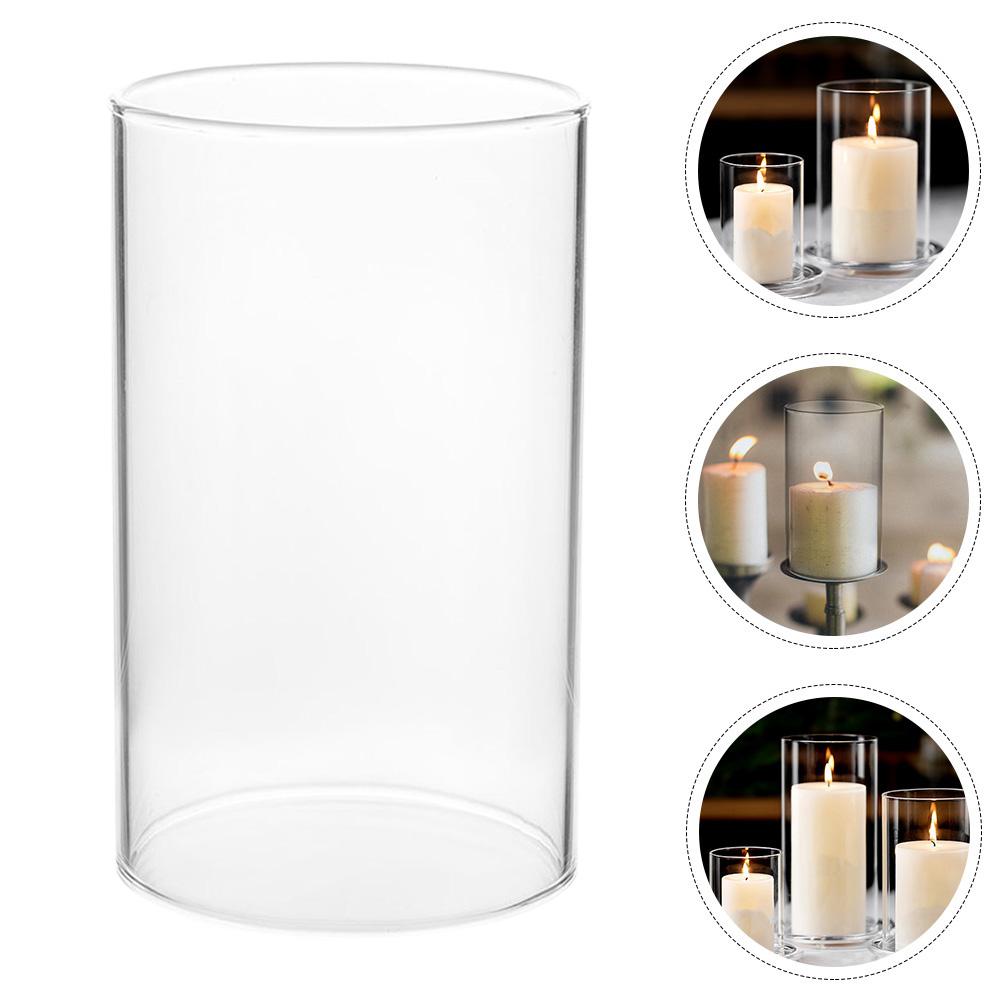 Shade Vase Holder Romantic Clear Glass Holders Cylinders High Borosilicate for Pillar Candles Household Shades Tall Jar