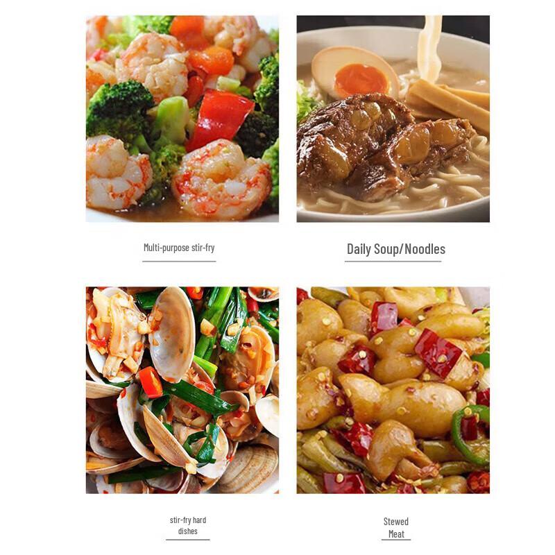 Jingqingfu Commercial Stainless Steel Double-Handled Wok