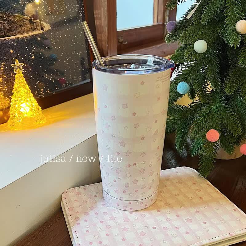 QW Детская розовая кроличья и цветочная термобутылка