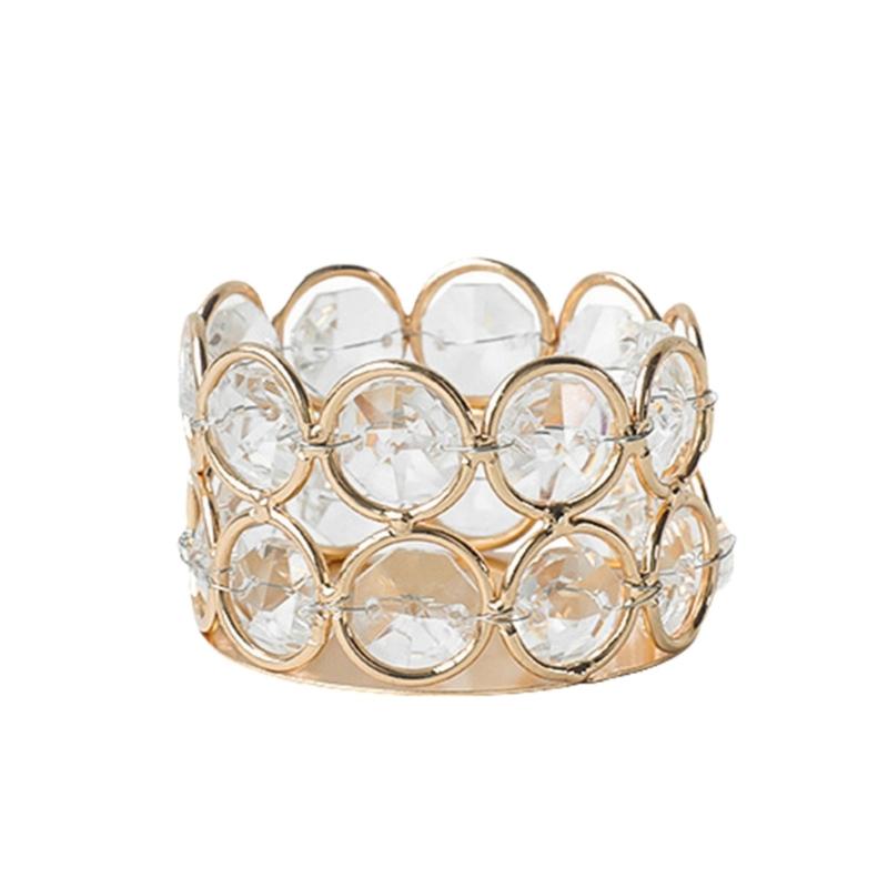 Crystal Votive Metal Candle Holder for Table Tenterpiece Small Bowl Tealight Candle Stand for Wedding Desktops Decors