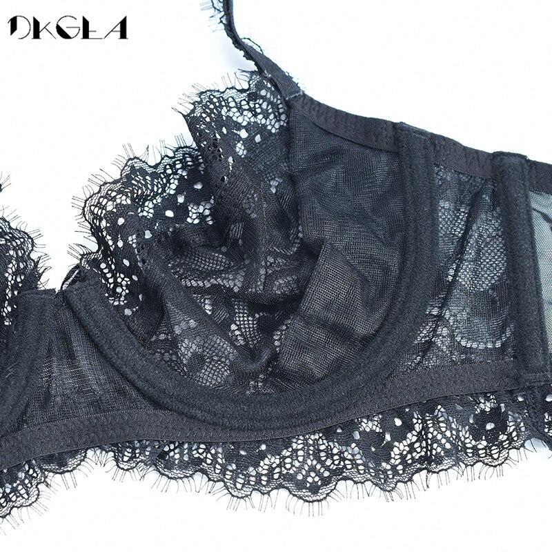 DKGEA Women Sexy Bra Set Plus Size Brassiere Transparent Underwear Lace
