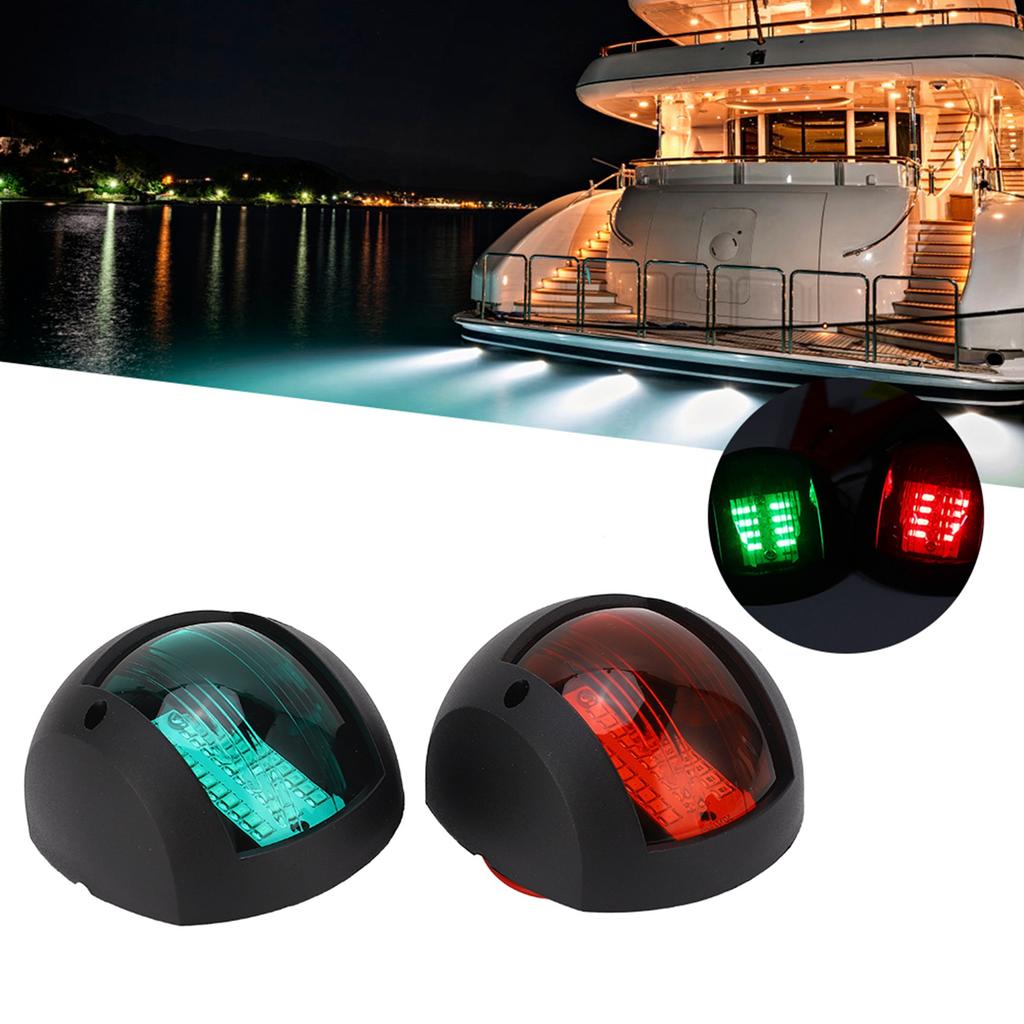 2 Stück Links Rot Rechts Grün Bootsseitenlicht LED Wetterfeste Navigationslampe für Yacht Boot