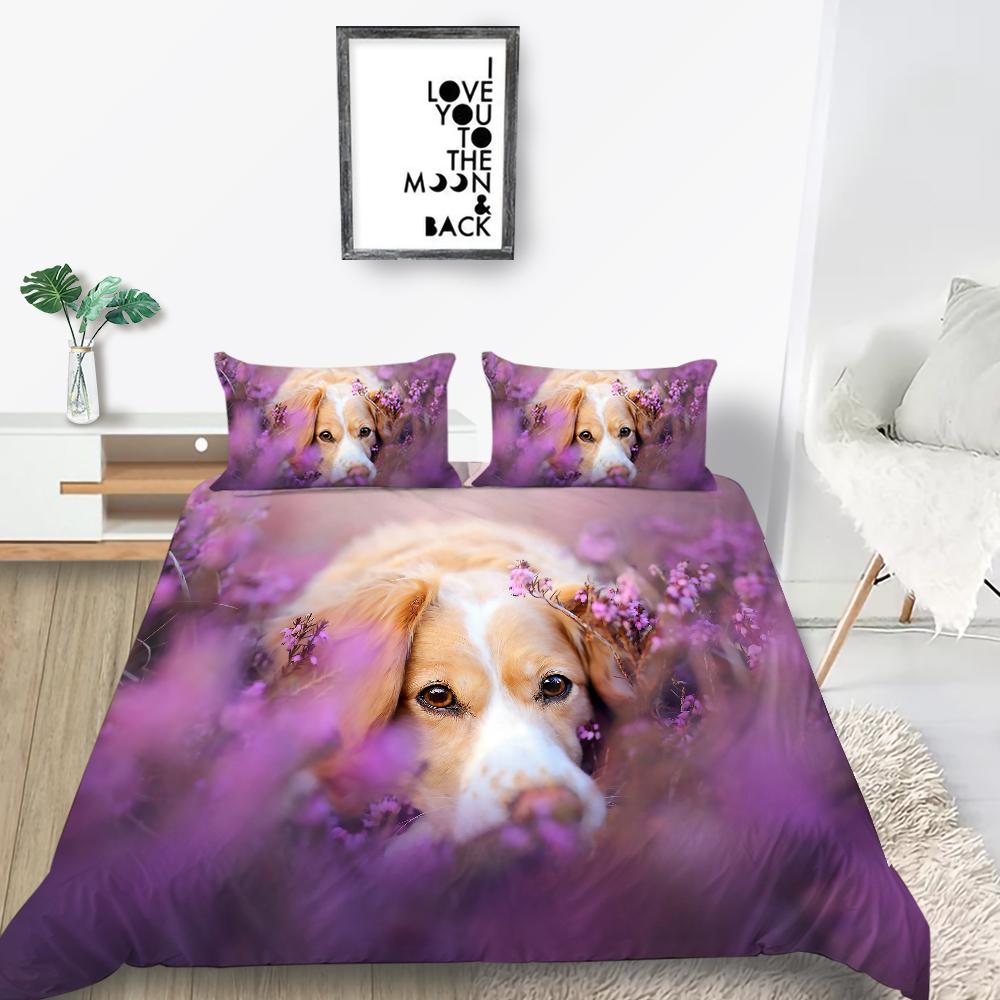 New Fashion Duvet Cover Set Dogs Bedding Pets Pattern Home Textiles High Quality Bedding Set Cover Man Woman King Size Bed Cover