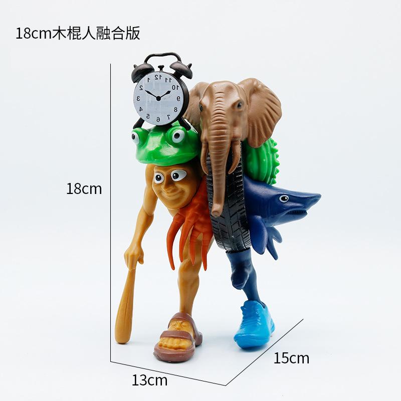 Tung Tung Sahur Action Figure Toy Tralalero TralalaLiriLi LarllaBoneca Ambalam Figure Toys Figurines Desktop Ornament