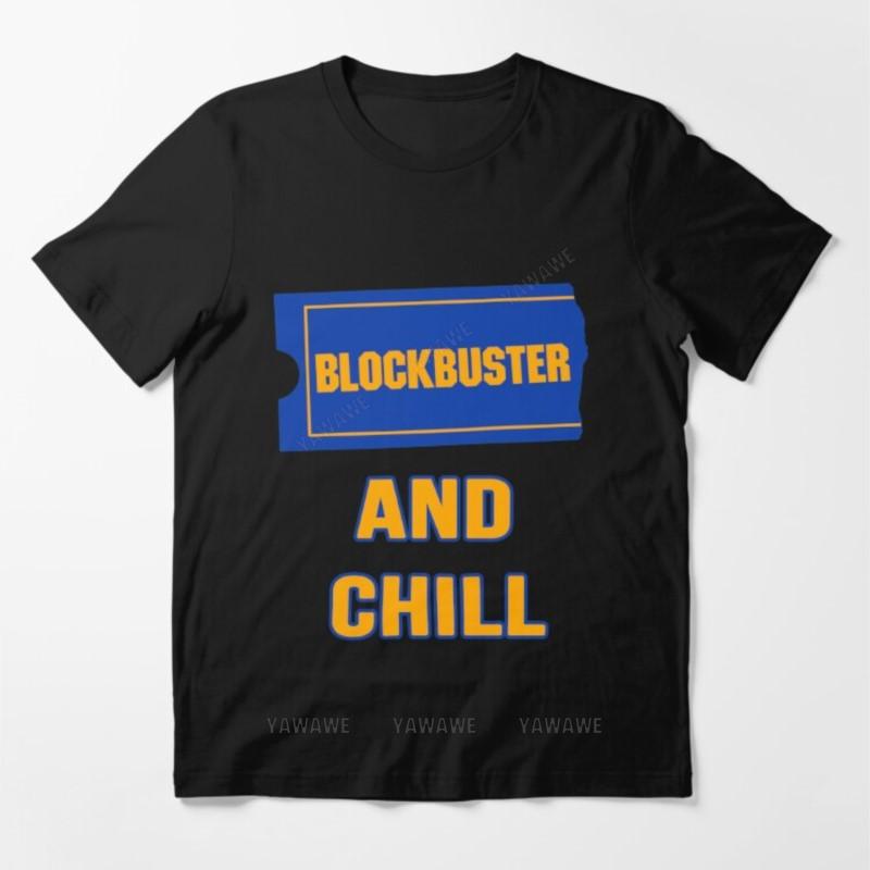 Adult tee tops teenager teeshirt Blockbuster and Chill Essential T Shirt brand casual short sleeve for Unisexs summer tshirt S