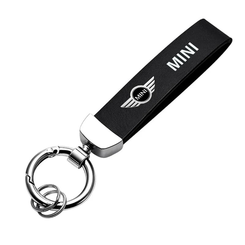 

Leather Car Keychain Key Chain Ring Key Holder Accessories For Mini Cooper JCW Works F54 F55 F56 F57 F60 R50 R52 R53 R55 R56 R57 чёрный