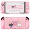 PlayVital Protective Cover Set for Switch Compatible with Switch 2 Includes Cat Ears Paw Silicone PC Adjustable Stand Japanese Sakura Kitten Design 2,