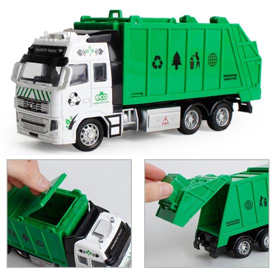 Kids Toy Car Pull Back Alloy Vehicle Model Engineering Garbage Sanitation Truck