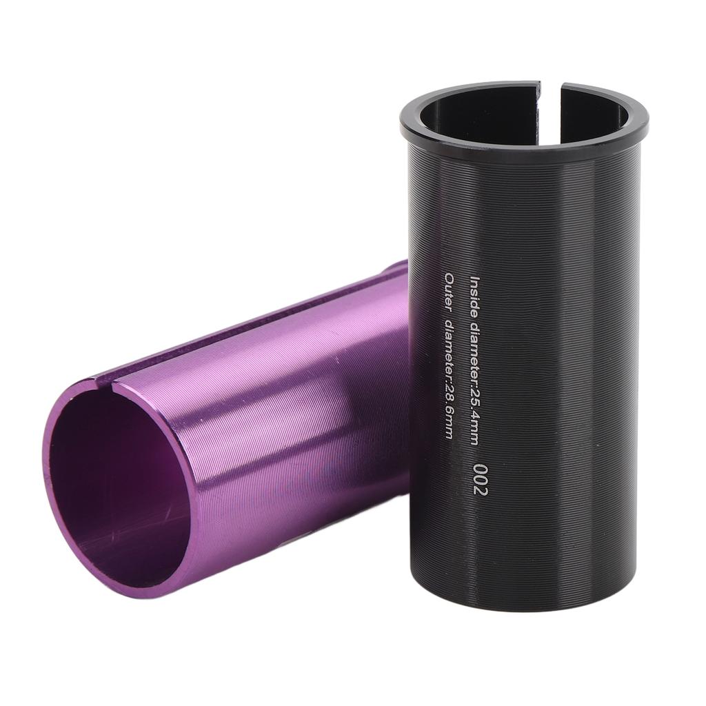 Seat Post Adapter Shim Aluminium Alloy CNC Machined Textured Finish Cycle Seat Tube Conversion Sleeve Shim 25.4 28.6mm