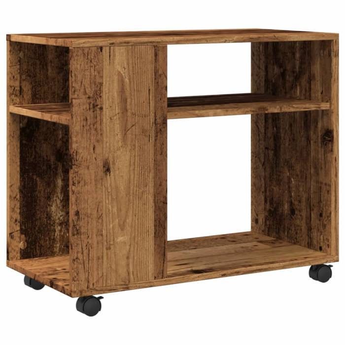 VidaXL Table d'appoint avec roues vieux bois bois d'ingénierie 853153