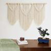 Large Macrame Wall Hanging Tapestry  with  Wooden Stick Hand-Woven Bohemia Tassel Curtain Tapestry Wedding Backgrou Boho Decor