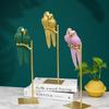 European Style Creative Parrot Resin with Copper TV Cabinet Decor Living Room Home Ornament