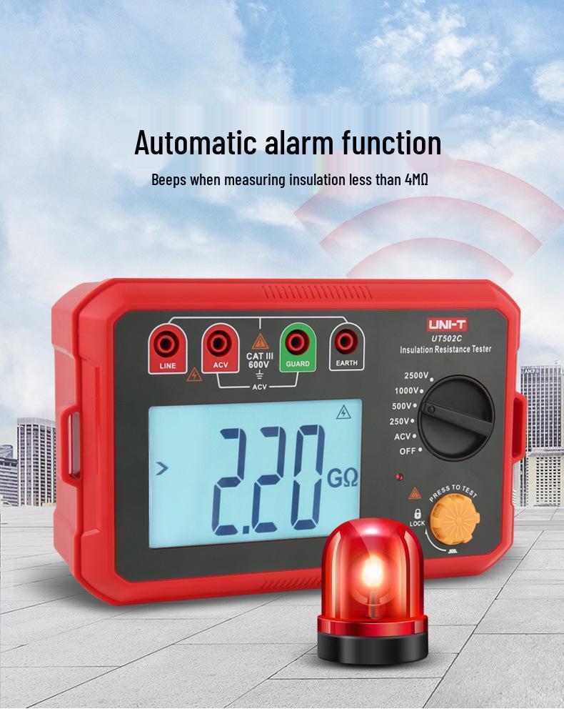 Uni-T UT501C/UT502C 2500V Digital Megohmmeter Insulation Resistance Tester