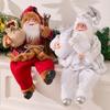 33cm Sitting Santa Claus Christmas Decoration Collectible Doll Tabletop Ornament Indoor Holiday Decor