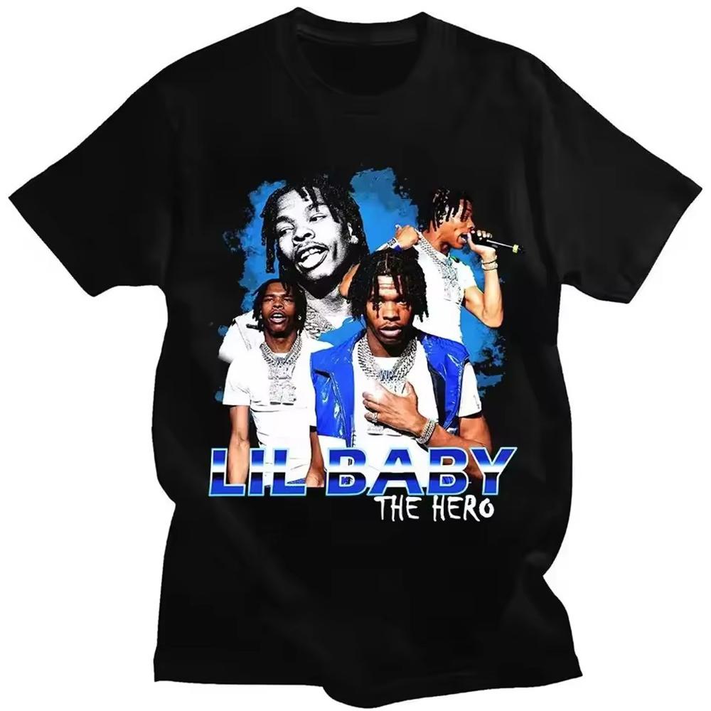 Hip Hop Rapper Lil Baby Graphic Print Unisex Clothing Tee Shirt Homme New Short Sleeve Round Neck Printing Pullover TShirt 50384