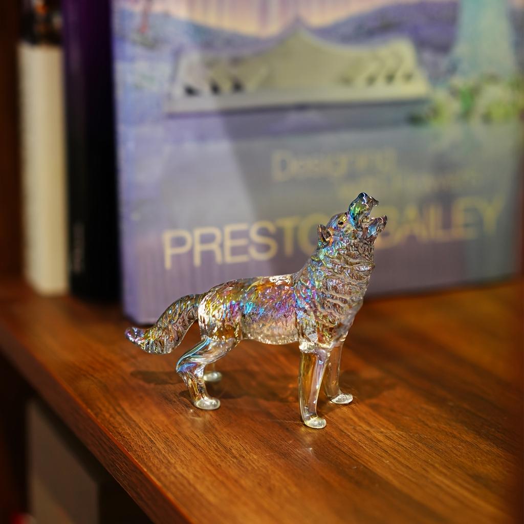 Crystal Lucky Wolf  Dog Miniatures Figurines Home Desktop in-vehicle Crystal Crafts Ornaments Wolf Tea Pet Home Decoration Gifts