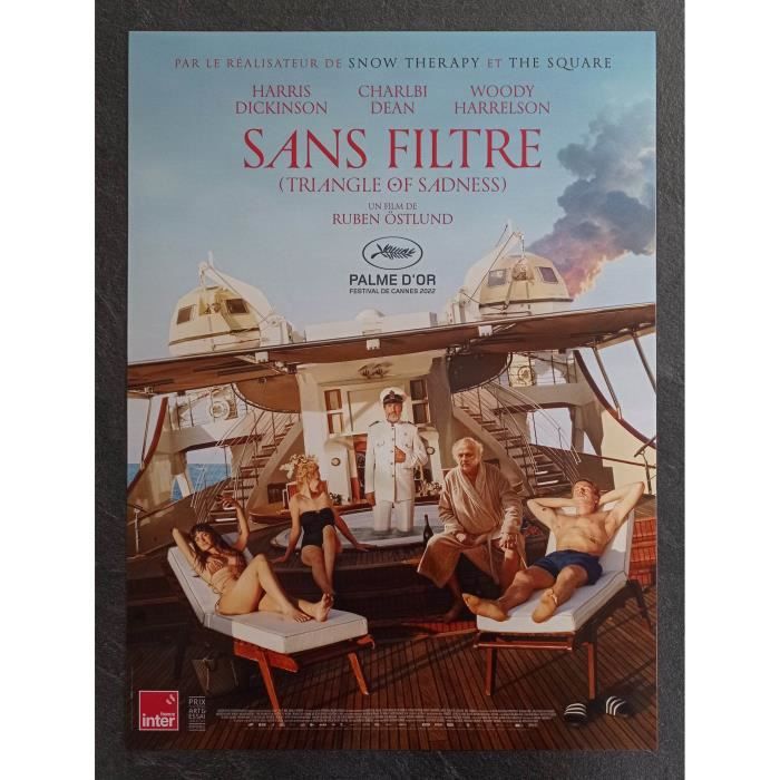 

Sans filtre Affiche Originale Cinéma Roulée 53x39cm Ruben Östlund Harris Dickinson, Woody Harrelson