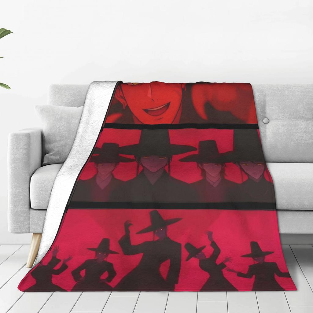 Super Warm BlanketBoy Girl Airplane Travel Saja Boys K Pop Demon Hunters Throw Blanket  Flannel Bedspread For Novelty Bed Cover