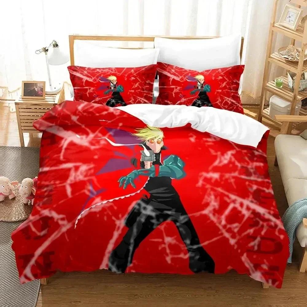 Anime TRIGUN STAMPEDE Bedding Set Printed Bed Set With Pillowcase Bed Duvet Cover Soft Queen King Size Bedclothes Home