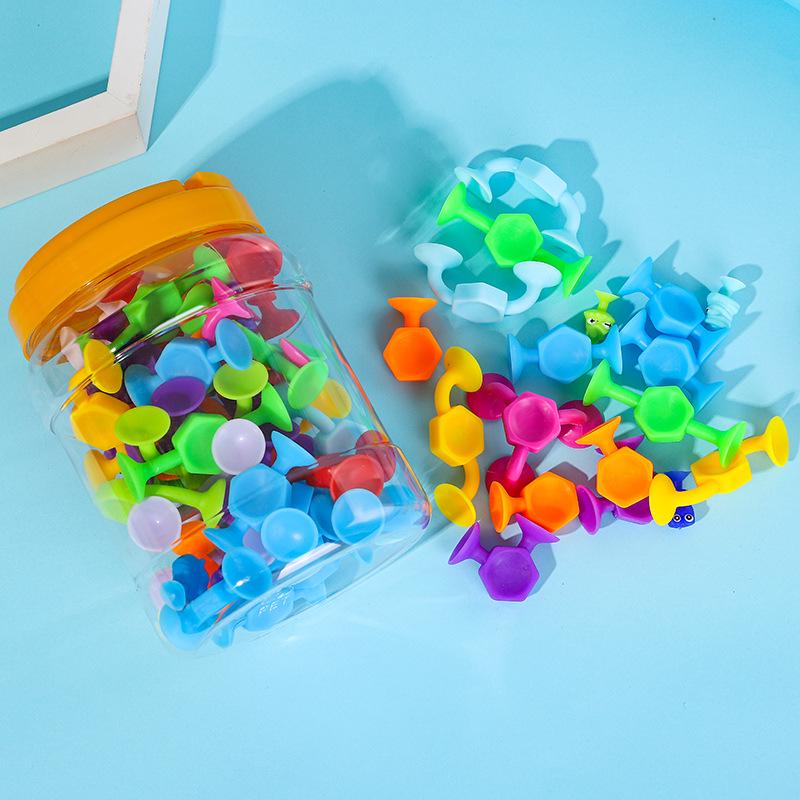 TPR Soft Suction Cup Building Blocks - Fun Educational DIY Toy for Kids