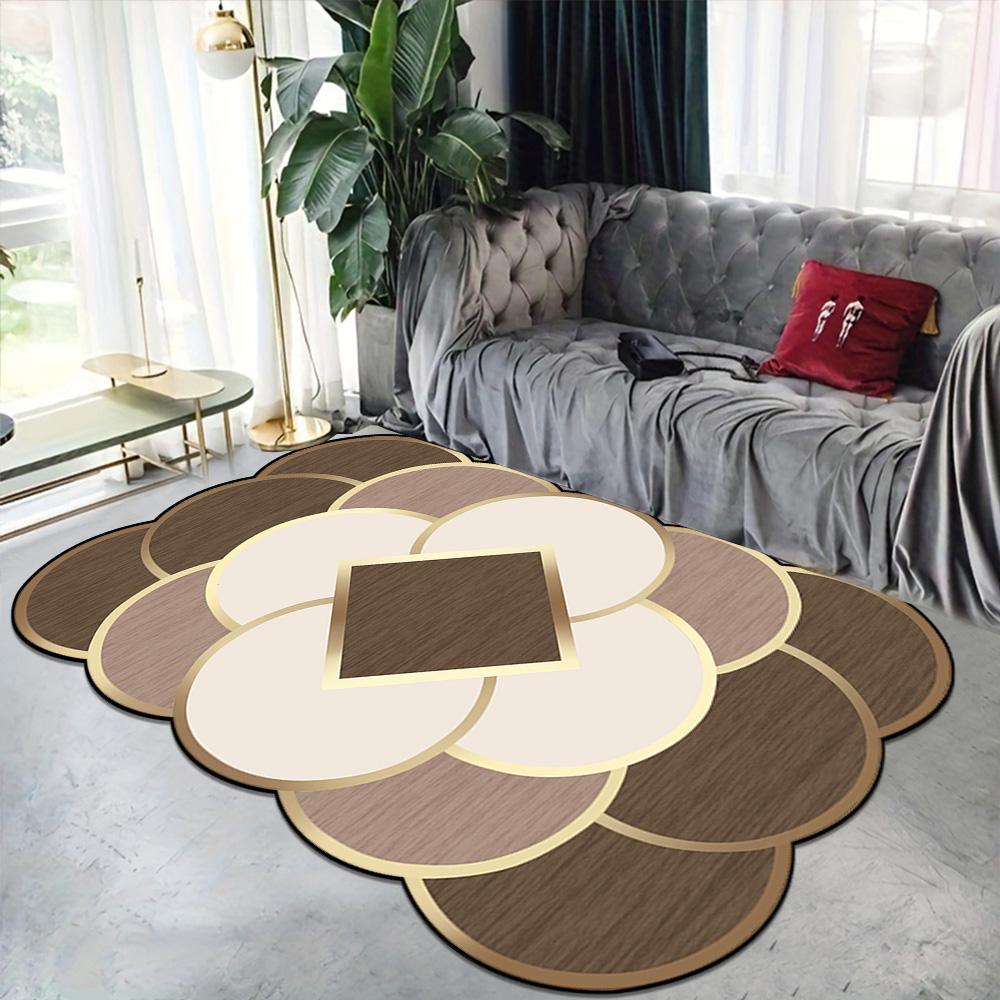 Modern Luxury Decoration Home Irregular Carpet for Living Room Soft Flannel Sofa Floor Mats Large Area Washable Rugs for Bedroom