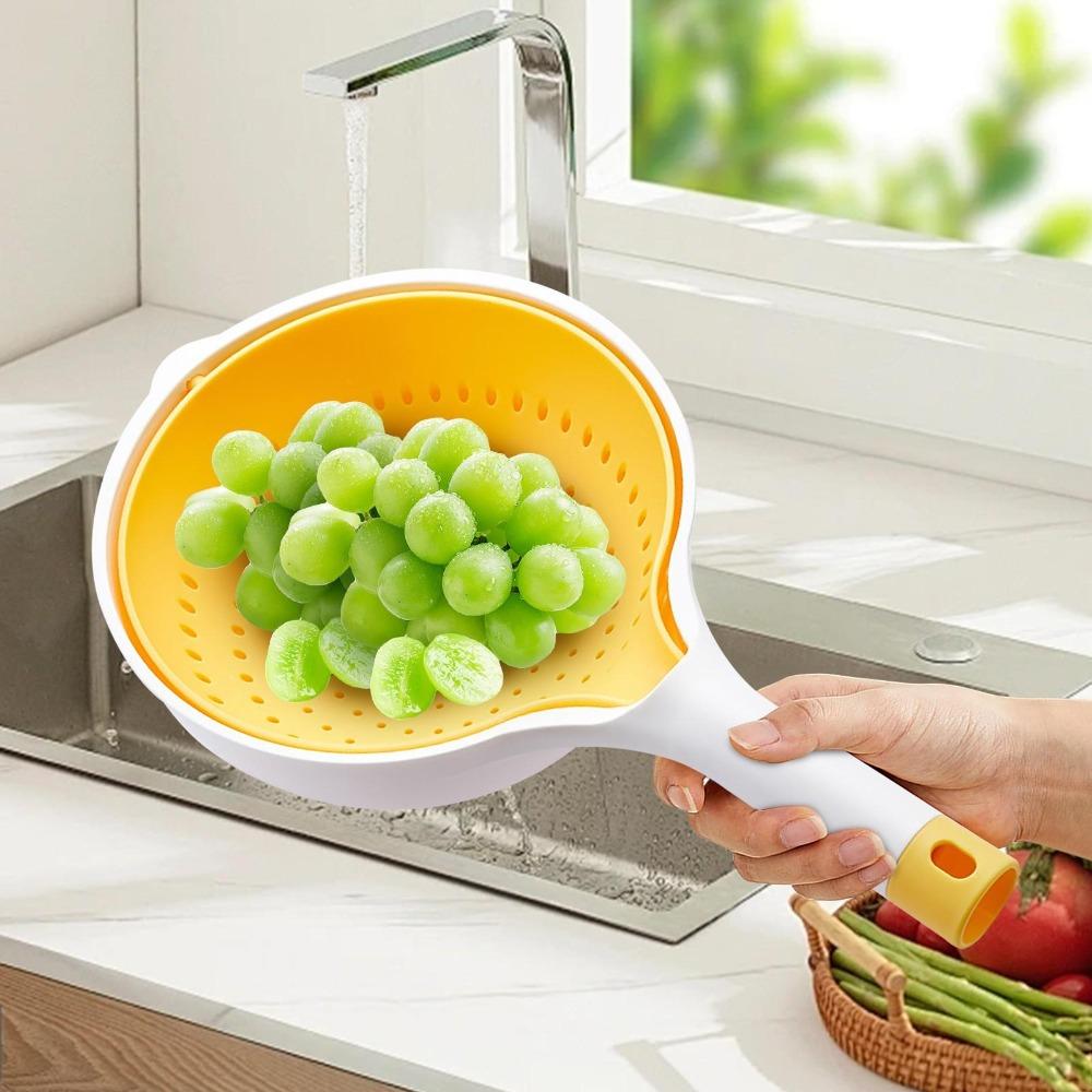 Double-layer Basket Vegetable Washing Basin Fruit Plate Living Room Home Creative Modern Net Red Style Kitchen