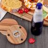 6PCS Round Insulated Cup Pad 2 in 1 Party Cup Mat Set Wood Coaster with Bottle Opener  Dining Table