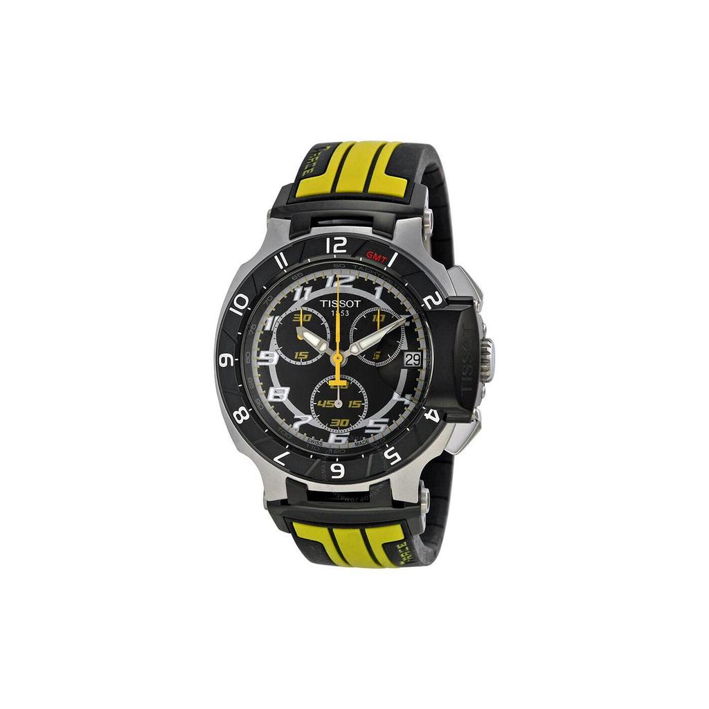 TISSOT Race Collection Quartz Movement 100m Water Resistance Men's Watch 50.26mm Black Dial Stainless Steel Case T048.417.27.057.13
