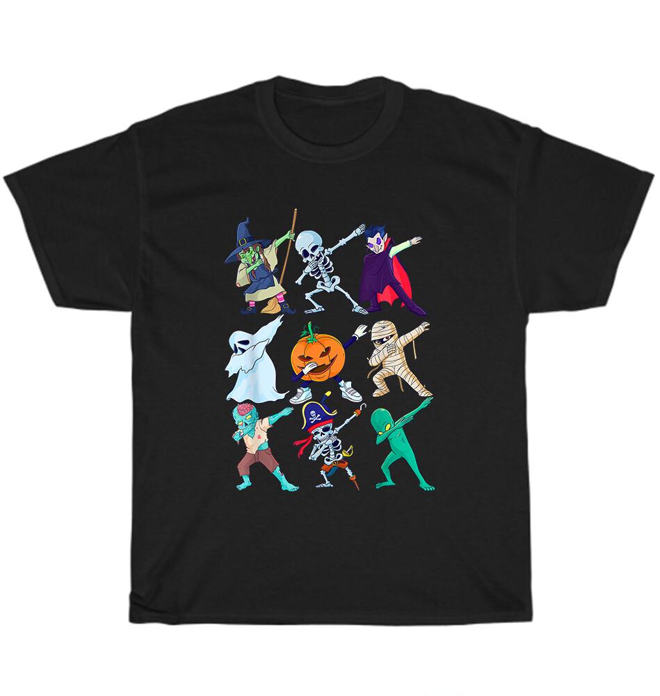 Dabbing Halloween Dab Dance Skeleton Scary Pumpkin T-Shirt Unisex Funny Tee Gift S разноцветный