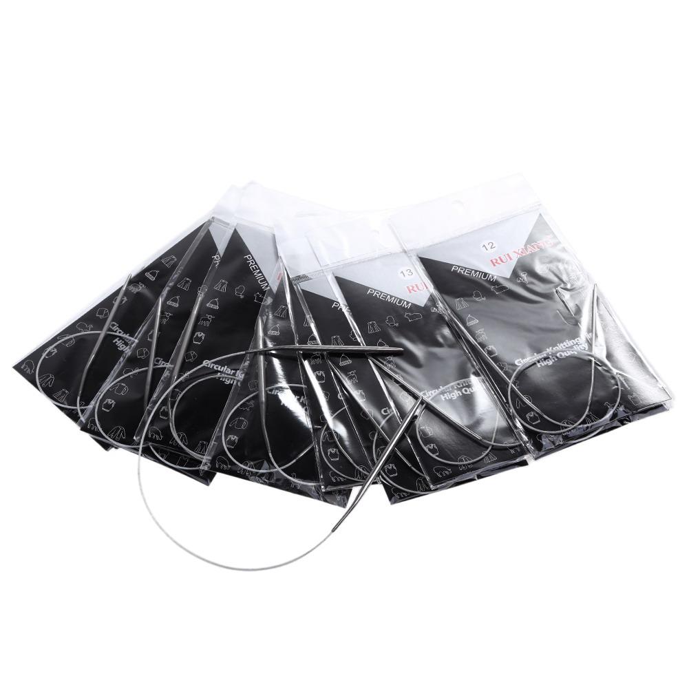 

Набор из 11 шт. круговых спиц из нержавеющей стали, вязальные спицы, швейные аксессуары, набор спиц для вязания, размер 43/65/80 см