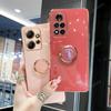 Redmi12 Ring Holder Stand Case For Xiaomi Redmi Note 12 Pro 4g 5g Luxury Plating Bumper Silicone Back Cover On Note12 12pro Plus