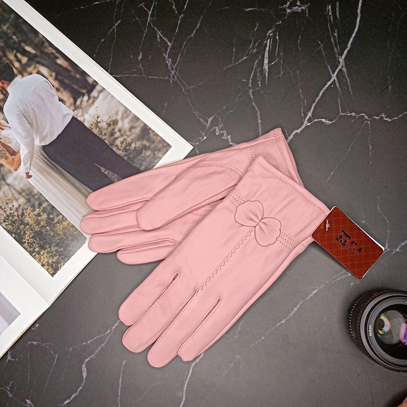 Damehansker i lammeskinn og tykke med fløyel Vinterhansker Dame Nydelig kaninpels-hanske