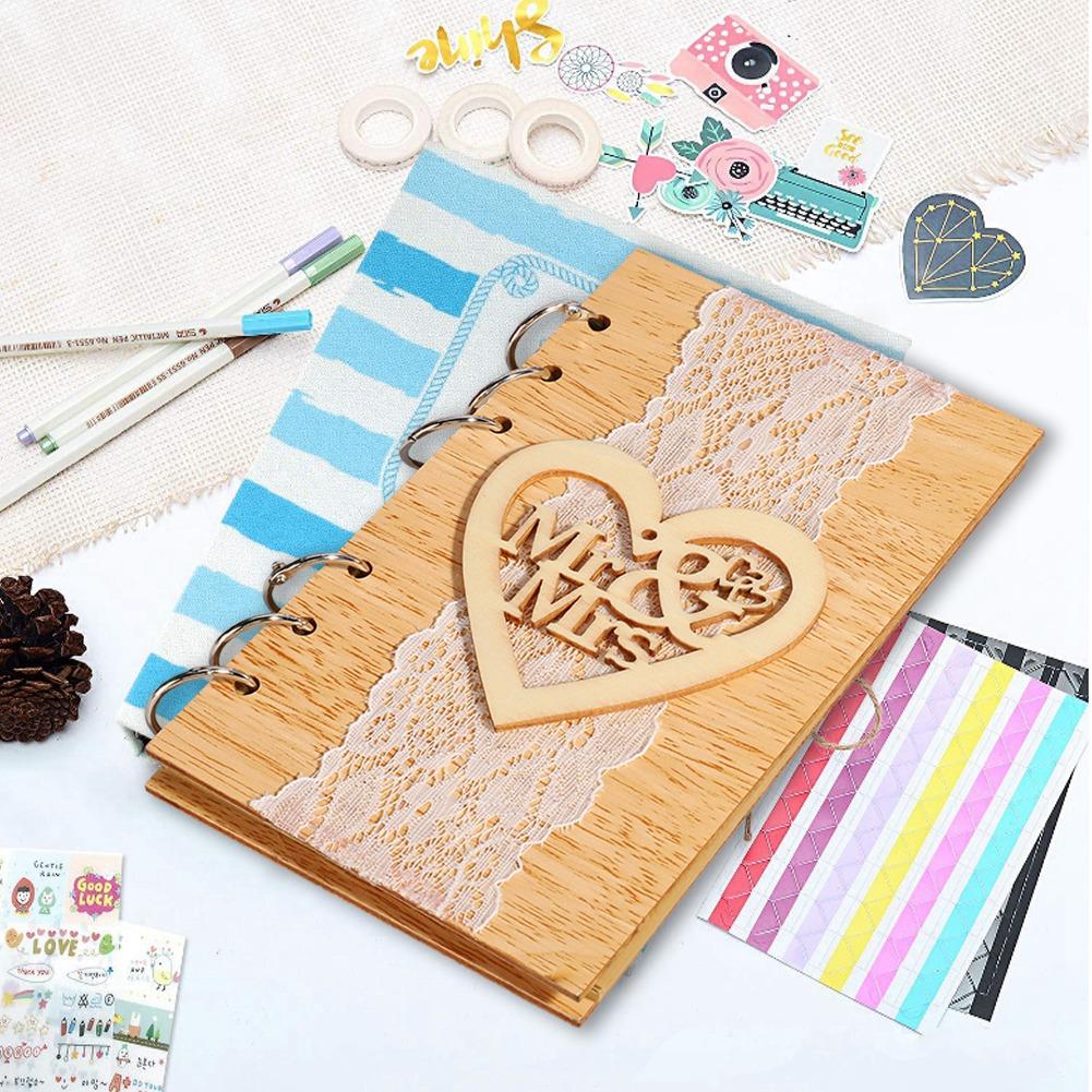 Wooden Guest Book Memorable Signature Message Notebooks Gift For Wedding Party