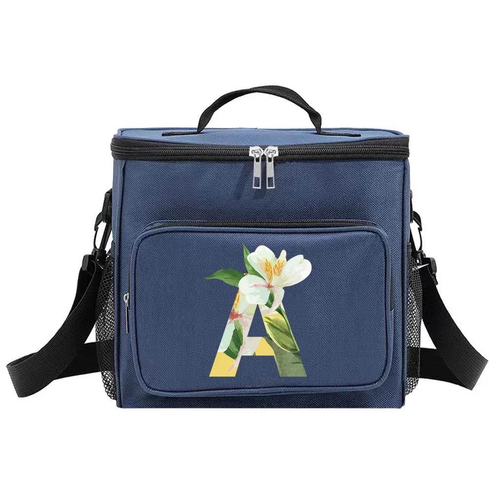 

Lunch Bag Thermal Organizer Handbag Insulated Bags Cooler Box Camping Shoulder Storage Lunchbag for Men and Women Floral Series