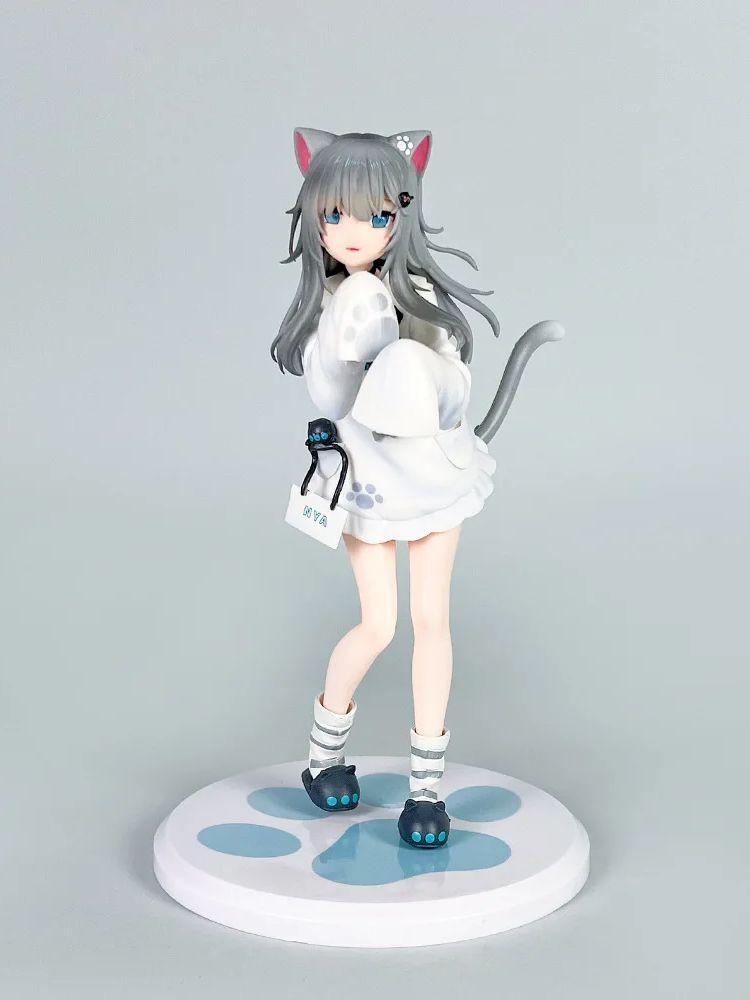 New product - Standing beauty girl Gan Cheng Cat Girl figure - 2D anime cat-ear girl decorative item - Opened box gift