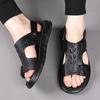 Summer Outdoor Beach Sandals Men's Slippers Leather Men High-quality  Shoes Leather Sandals for Men 2024 New Man's Walking Shoes