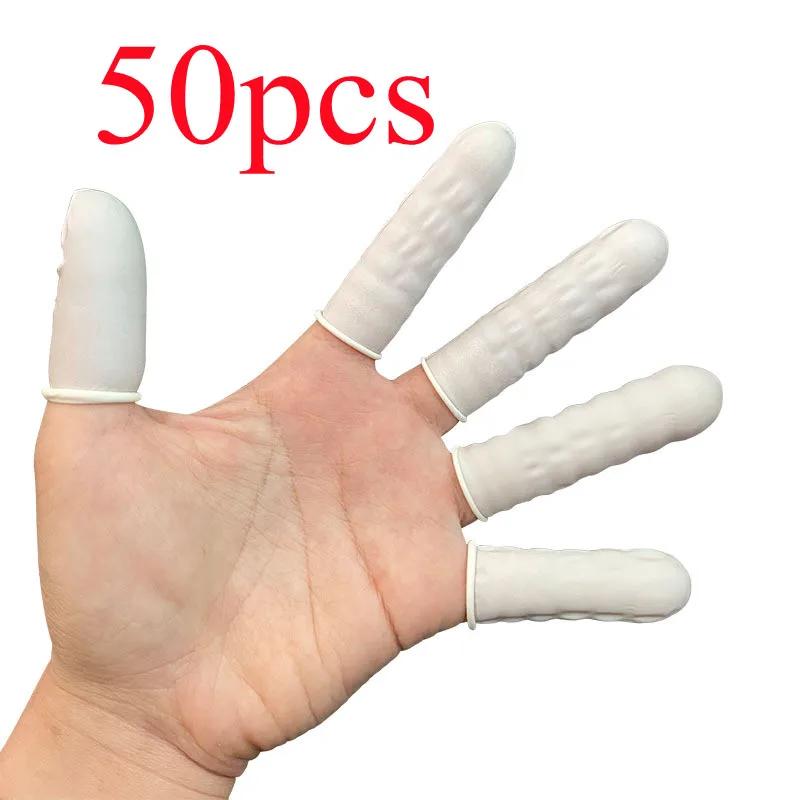 Protective Fingertip Natural Rubber Gloves Disposable Latex Finger Cots for Workplace Safety Nail Makeup Eyebrow Extension