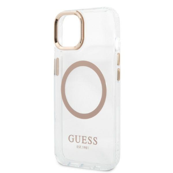 Etui do iPhone 13 Guess MagSafe Metal Outline Złote