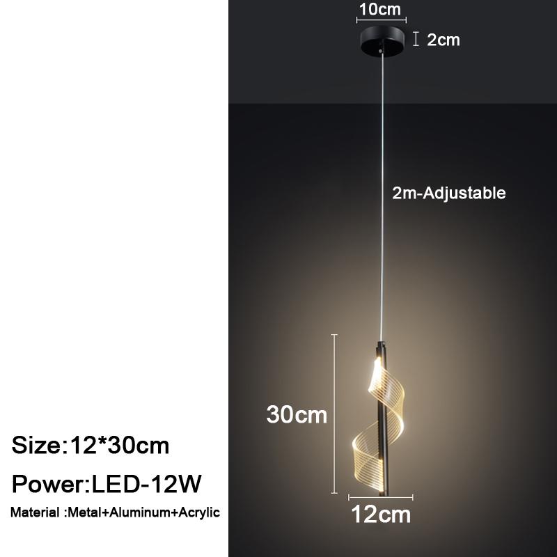 

Черная золотая светодиодная люстра, подвесные светильники для столовой, ресторана, акриловые светодиодные подвесные светильники, декор для спальни, освещение стола Neutral Light