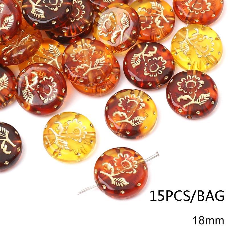 Handmade Bracelet Beads Acrylic Vintage Amber Gold Beads Oval Flat Beads Bracelet Necklace Spacer Beads Handmade Diy Jewelry Beading Accessories