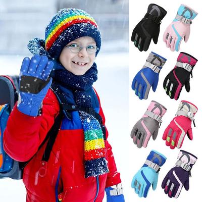 New Fashion Windproof Children Ski Gloves Non-slip Thicken Warm Kid Gloves Waterproof Winter Warm Snow Snowboard