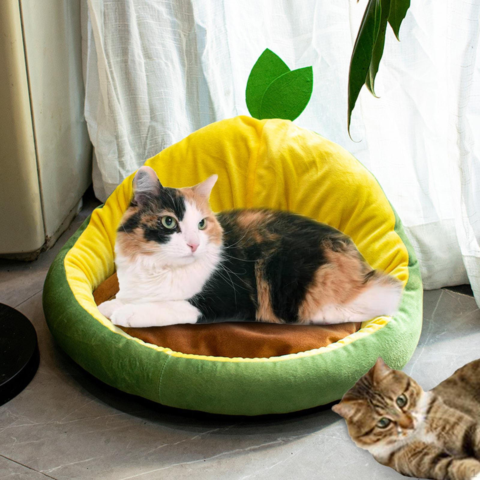 

Cushion, Dog Bed, Kitten House, Calming Cage Mat, Cozy Kennel for Winter Small - Large Cats Indoor avocado