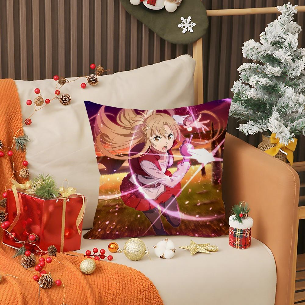 Asuna Sword Art Online Progressive Pillow Case Double Sided Comfort Pillow Cover Fit Car Sofa Bedroom & Other Scenes