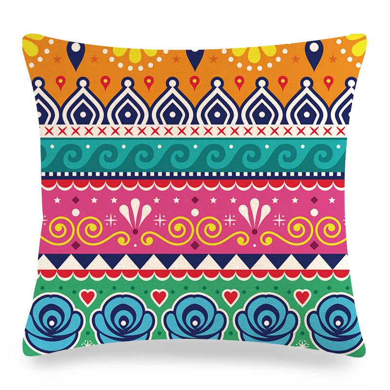 Seamless Lace Ethnic Style Digital Printing Short Plush Pillow Covers For Car Sofa Office Cushion Cover Home Goods 60X60Cm