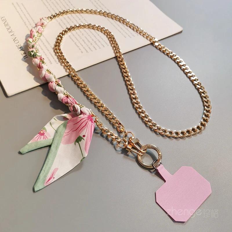 Cross Scarf Chain Lanyard Cross-body Lanyard Metal Chain Clip Mobile Phone Case Universal Lanyard Mobile Phone Phone Pendant