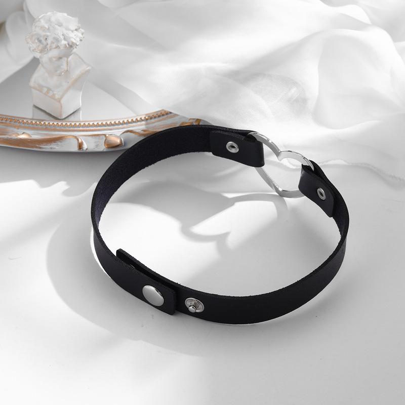 Černý Kožený Řetízek na Klíční Kost Choker Náhrdelník Tenký Pu Vintage Pro Ženy Goth Smyslné Šperky Pro Ženy Dárek